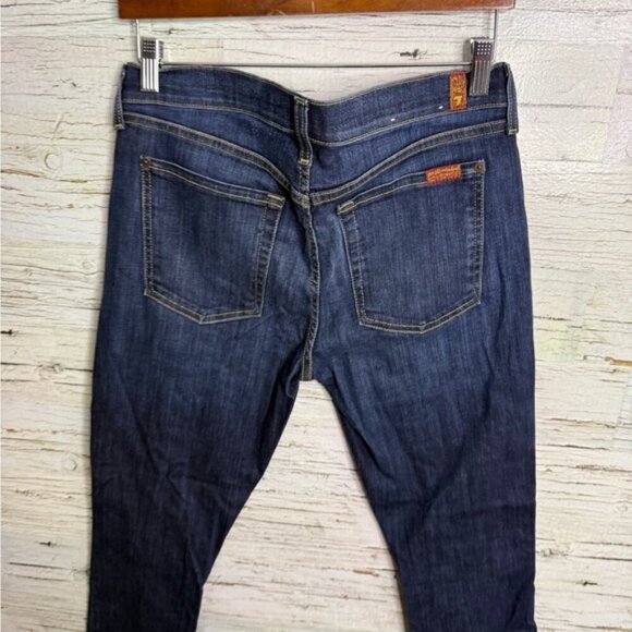 7 For All Mankind Skinny Crop and Roll Jeans Cuffed Dark Wash size 31 - Picture 8 of 9